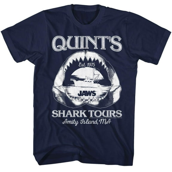 Jaws Shark Tours Navy Adult T-Shirt 5Xl