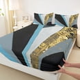 thumbnail image 3 of jejeloiu Vintage Geometric Design Bed Sheets,Abstract Triangle Print King Sheets For Adult 4pcs, 3 of 7