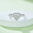 thumbnail image 4 of 1ct Heart Cut Halo Moissanite Engagement Ring Simulated Diamond Ring Band, Propose Ring In 925 Silver Ring, 4 of 6