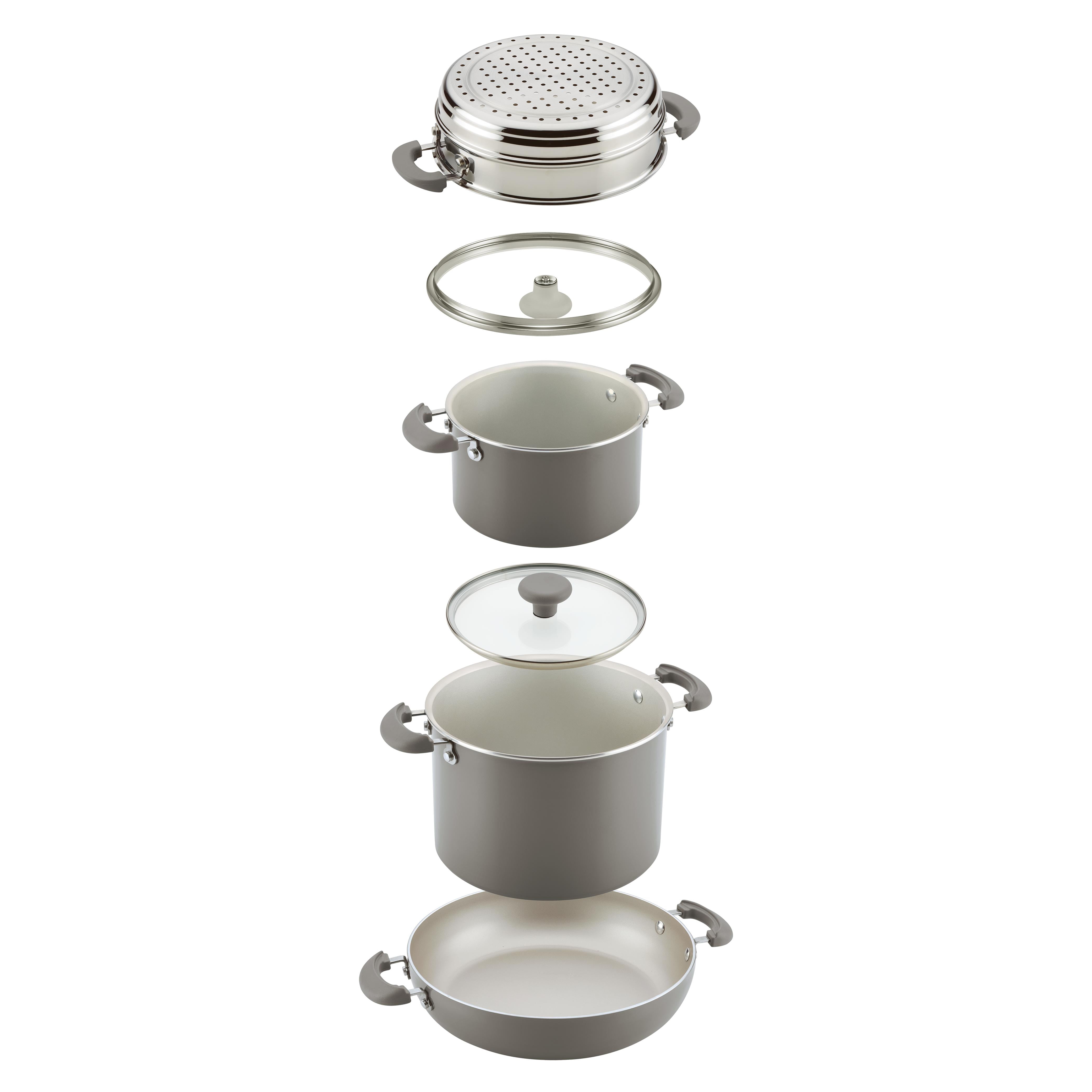 Crate & Barrel EvenCook Ceramic Grey Ceramic Nonstick 8-Piece Cookware Set  with Bonus + Reviews