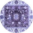 thumbnail image 1 of Ahgly Company Machine Washable Indoor Round Oriental Blue Traditional Area Rugs, 8' Round, 1 of 4