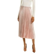 Anne Klein PINK Textured Satin MIDI Skirt, US Large