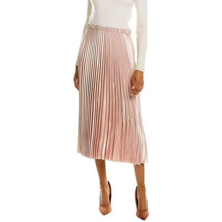 Anne Klein PINK Textured Satin MIDI Skirt, US Large