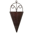 thumbnail image 2 of Rattan Hanging Wall Planter ,1PCS Wall Hanging Baskets Plastic Artificial Hanging Flower Baskets Home Indoor Outdoor Garden Porch Wall Decoration (1PC Brown,12.40x5.51inches), 2 of 9