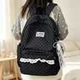 thumbnail image 3 of 2026 Polka Dot School Backpack, Multi-Pockets Lace Trim Backpack, Large Capacity Schoolbag for Student College, 3 of 4