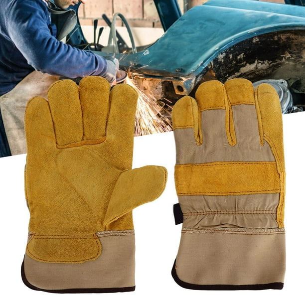 Cowhide Leather Work Gloves, Heavy Duty Gloves Nonslip For Winter Riding  Gardening Welding 