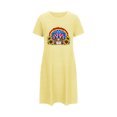 thumbnail image 4 of ABPWLY Chemise de Nuit Courte Surdimensionnée pour Femmes Mode Imprimé Poitrine Manches Courtes Robe de Nuit Jaune Offres de Liquidation Cadeaux Liquidation d'Hiver, 4 of 5