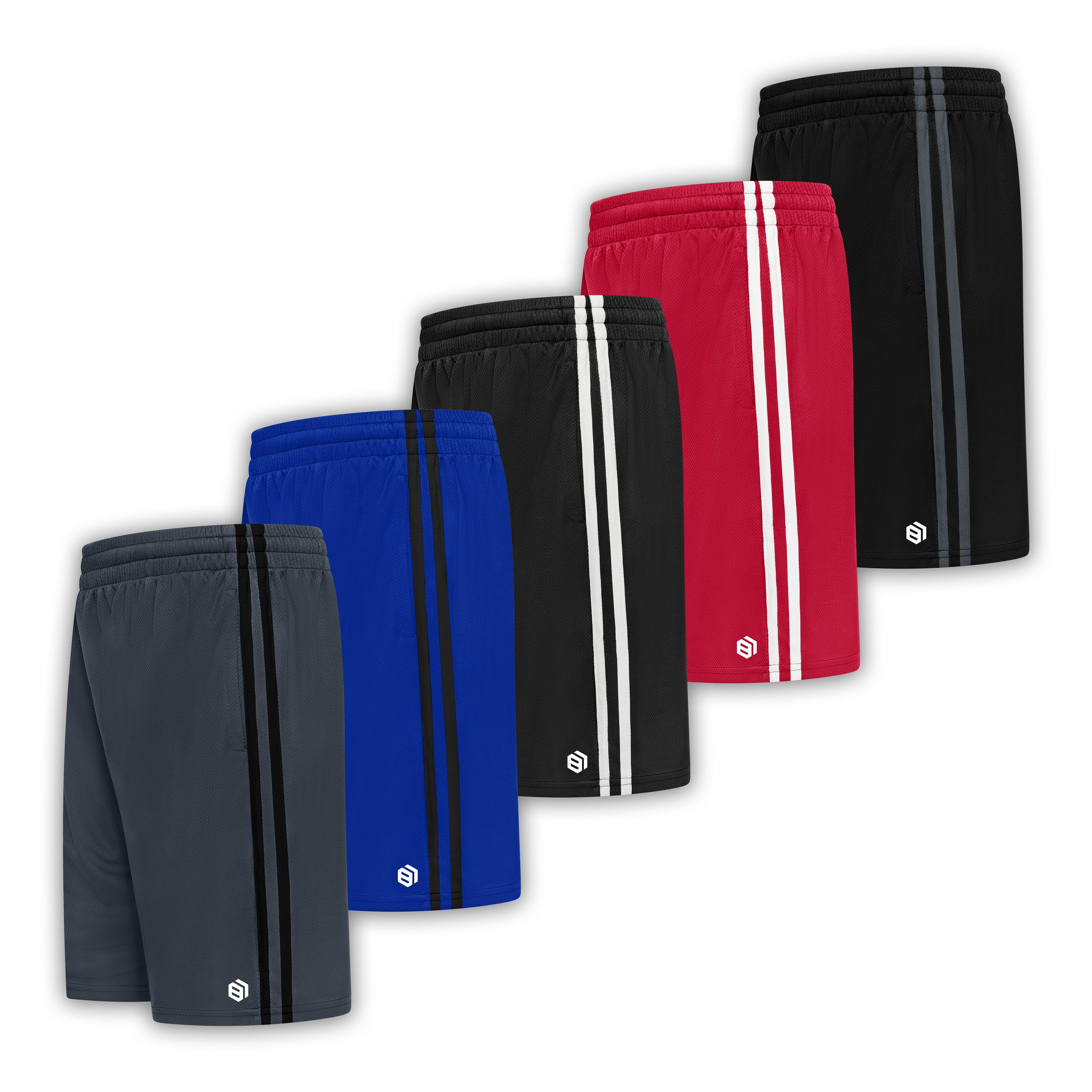 Men's Premium Moisture Wicking Active Athletic Performance Shorts with