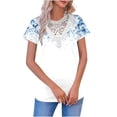 thumbnail image 1 of Tops de Manga Corta con Cuello en V para las Mujeres Blusa de Botón Sólido de Verano, Top de Ajuste Regular Casual para el Uso de la Fiesta de Primavera, 1 of 5
