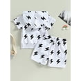 thumbnail image 4 of Coduop Toddler Boys Summer Lightning Symbol Short Sleeve Hooded T-shirt and Shorts Outfit Set, 4 of 8