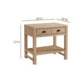 thumbnail image 5 of Alaterre Furniture 2-Drawer Pine Wood Nightstand, Light Driftwood Finish Perfect for Modern Rustic Bedroom, 5 of 11
