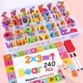 thumbnail image 1 of Kit de letras y números magnéticos EZIGO, 240 piezas, para aula, 1 of 7