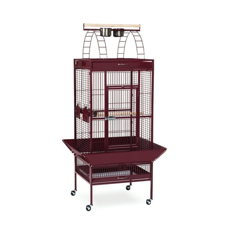 Prevue Select Wrought Iron Parrot Bird Cage 24x20x60", Garnet Red