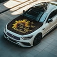 thumbnail image 3 of Uorisanigo Butterfly Sunflower Car Hood Cover Fashion Portable Car Bonnet Banner Soft Decoration Hood Wrap Suitable Most Automotive Pickup Sedans Trucks SUVs Car Accessories, 3 of 7