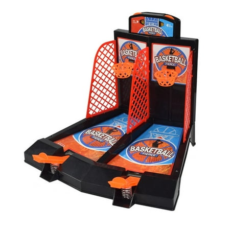 Wdhugt Two Player Puzzle Basketball Game Machine Desktop Arcade Toy For Kids And Adults Competitive Shooting Hoop Toy With Orange Basketballs 9.45X7.08X7.08 Inch Plastic