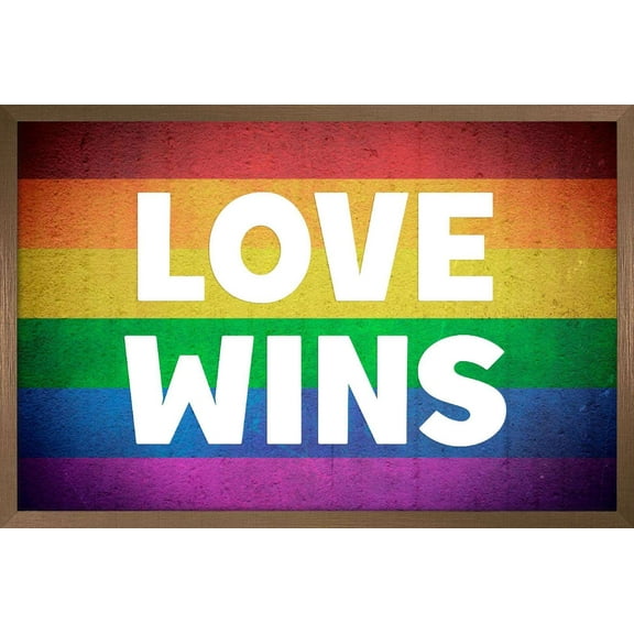 Love Wins Wall Poster, 22.375" x 34", Framed