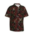 thumbnail image 2 of Daiia Fishbone Rose Hawaiian Shirt for Men Gentle Cotton Regular Short Sleeve Casual-Large, 2 of 9