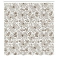 thumbnail image 3 of Ambesonne Botanical Shower Curtain, Botanical Drawn by Hand, 69"Wx70"L, Dark Rosewood and White, 3 of 5