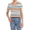 thumbnail image 6 of Pohista Cotton Tops for Women Short Sleeve Cotton Tshirts for Women V Neck Cotton Blouses for Women Womens Short Sleeve Tops Dressy order, 6 of 7