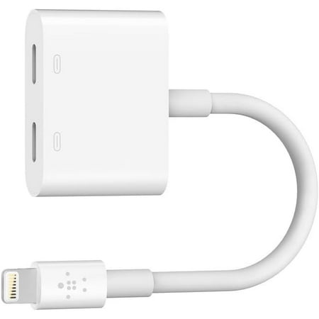 Belkin Rockstar Audio + Charge - Lightning Cable & iPhone Charger Adapter - Audio Phone Charger - Compatible W/ iPhone 14, iPhone 13, iPhone 12 & All Models W/ Lightning Port
