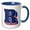 Blue/White, variant on 3drose, Personalized Initial Letter R 3d Blue, 11oz Two-tone Black Mug
