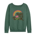 thumbnail image 3 of Instant Message - Rainbow Don't Be A D-ck-ck Flower - Women's Lightweight French Terry Long Sleeve Shirt, 3 of 6