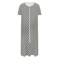 thumbnail image 4 of Riecok Plus Size Nightgowns Gradient Short Sleeve Loungewear Soft Cozy Long Length Sleepwear with Pockets, 4 of 7