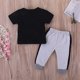 thumbnail image 5 of Jumpingount 2 uds., conjunto de bebé, camiseta de niño, camiseta de manga corta, pantalones, camiseta de manga corta, pantalones, ropa de verano conjuntos de ropa Negro 120cm Jumpingount  AP003141-05, 5 of 6