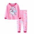 thumbnail image 1 of Conjunto de pijama informal con cuello redondo y estampado animal para niña, 2 piezas xuanjing  unisex, 1 of 2