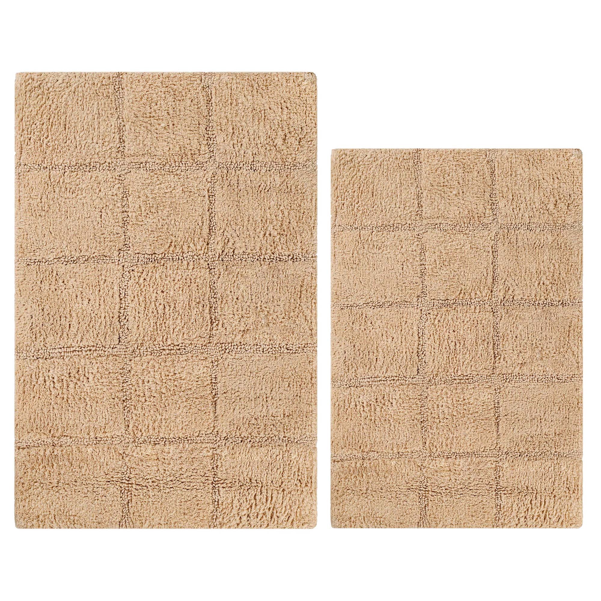 Superior Non-Slip Washable Bath Rug Set, 20" x 30", 24" x 36", Taupe