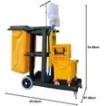 thumbnail image 5 of Simpli-Magic Janitorial Cart Commercial Grade Cleaning Cart Rolling Utility Cart, Black, 5 of 6