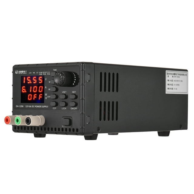 Yeacher DH-3206 32V 6A Tension Stabilisée Source Mini Alimentation Régulée 4 Chiffres Numérique Stabilisée Alimentation en Tension avec Mémoire et Fonction de Synchronisation OVP Protection de Sécurité OCP