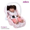 thumbnail image 2 of Adora Creative Pastel Pink Doll Car Seat Carrier -Removable Cover, Machine Washable,Fits Most Dolls,Plush Animals Up to 20 for Ages 2 and Up - Pastel Pink Hearts (White Handle), 2 of 5