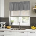 thumbnail image 4 of 2 Pack Vintage Dark Gray Valances for Windows Bedroom Living Room Window Treatments, Farmhouse Retro Solid Color Linen Texture Rod Pocket Valance Drapes Short Kitchen Curtains Over Sink 42"x18", 4 of 8