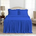 thumbnail image 2 of 4 Piece Long Ruffle Sheet Set, 30" Inch Long Ruffle On Corner Of The Flat Sheet, 8 Inch Deep Pocket, 100% Egyptian Cotton, 800 TC, Queen Size, Solid Royal Blue, 2 of 9