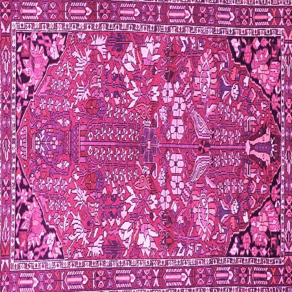 Ahgly Company Indoor Square Animal Pink Traditional Area Rugs, 5' Square