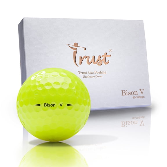 Trust Bison V K8 Edition. Soft Feeling. Urethane Cover with Reactive Core, Swing Speed 95-105 mph(Yellow, 1 Dozen)