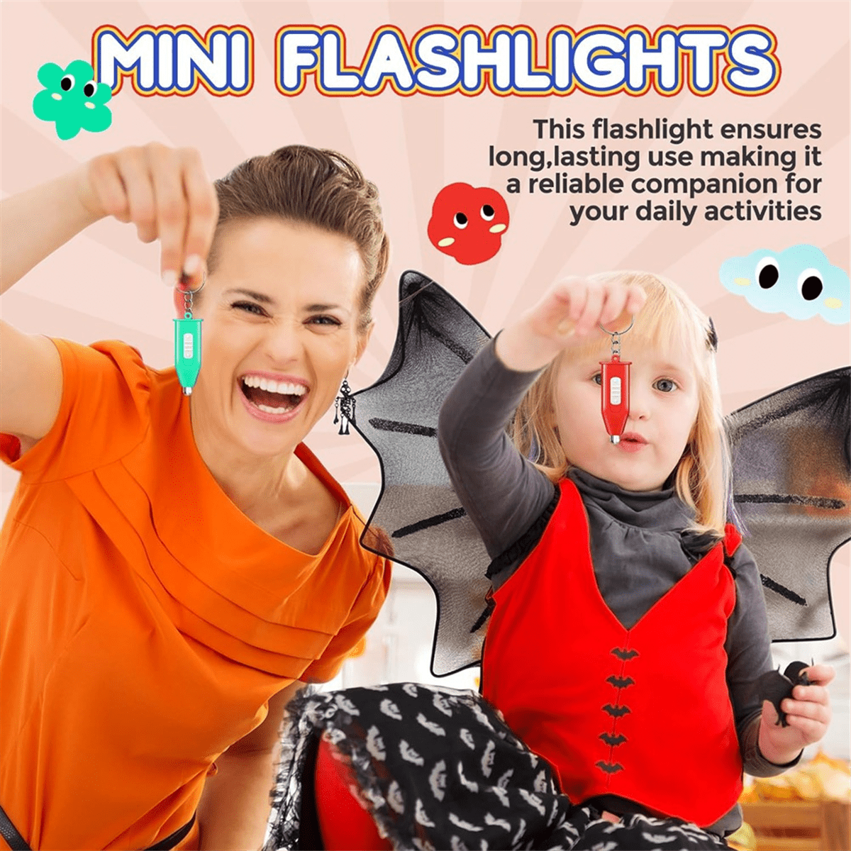 100 Pcs Mini Keychain Flashlight LED Flashlight Keychain for Emergency Hiking Camping Favors Outdoor Equipment