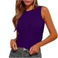 thumbnail image 1 of LOVZFMLL Tank Tops for Womens Tank Summer Sleeveless High Neck Slim Fitted Blouse Side Ruched Basic Tees Shirts, 1 of 5