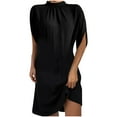 thumbnail image 2 of Mefallenssiah Mode Femmes Casual Manches Courtes Robes à Col Rond, 2 of 5