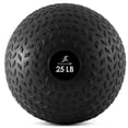 thumbnail image 1 of ProSource Fit 25 Pound Slam Gentle Treaded Texture Fitness Medicine Ball, Black, 1 of 2