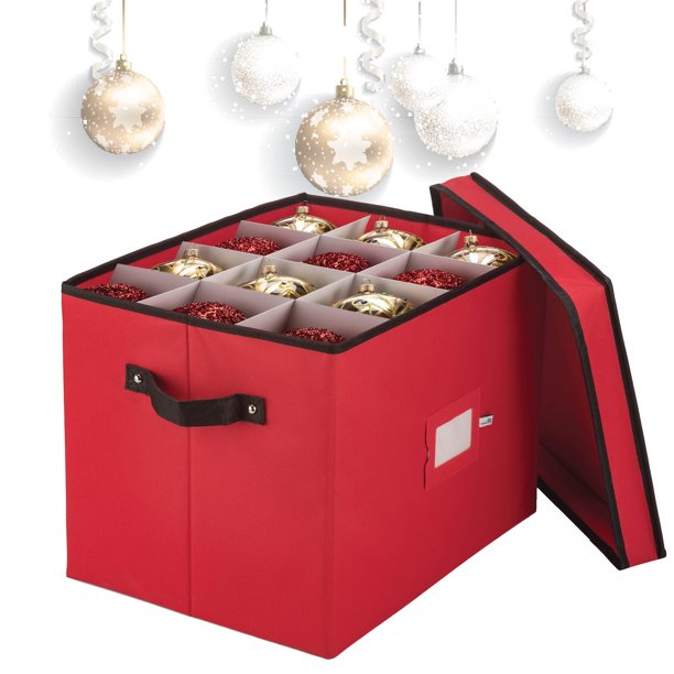High Quality Christmas Ornament Storage Box With Lid, 4 ...