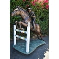 thumbnail image 4 of Life Size Horseback Rider Jumping Realistic Bronze Statue Size: 85" x 45" x 71"H, 4 of 12