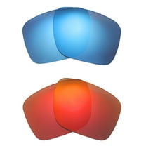 Walleva Polarized Fire Red   Ice Blue Replacement Lenses For Oakley Holbrook XL Sunglasses