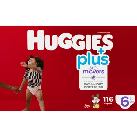 huggies little movers plus diapers size 6 (116-count)