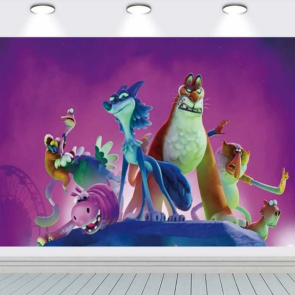 Night of the Zoopocalypse school Poster Backdrop Banner Party Supplies Birthday Decorations Background for Photography Taspestry