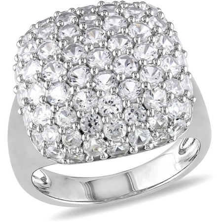 Miabella 4-3/4 Carat T.G.W. White Sapphire Cluster Ring in Sterling Silver