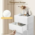 thumbnail image 4 of White Dresser with 5 Drawers, Dresser for Bedroom Modern Storage Chest, Drawer Organizer Plastic Drawer Storage with Large Storage Space,Storage Drawers for Clothes, 4 of 7