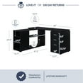 thumbnail image 2 of BELLEZE Trition L Shaped Computer Desk Home Office Corner Desk With Open Shelves And Drawers, Black, 2 of 7