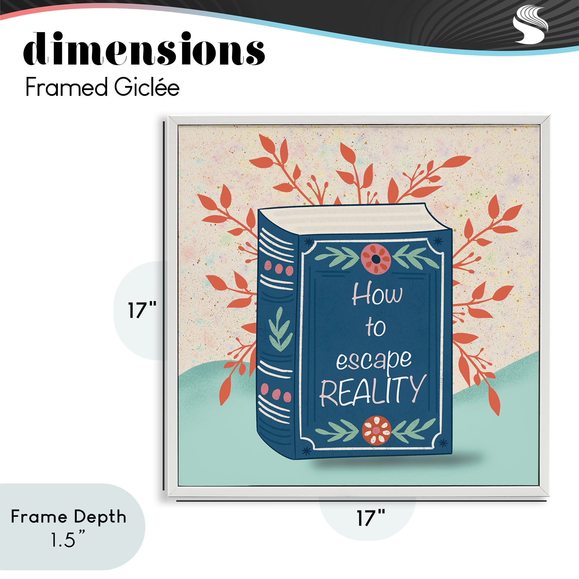 Stupell Industries How To Escape Reality White Framed Giclee Art, design by Julia Frost